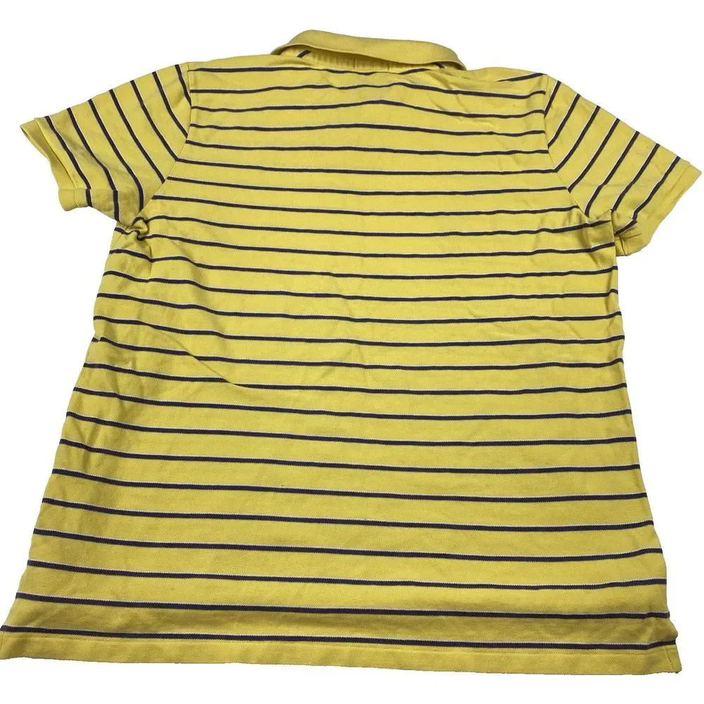 Polo Jeans Co Ralph Lauren Polo Shirt Men's Size XXL Yellow Striped Vintage Flag